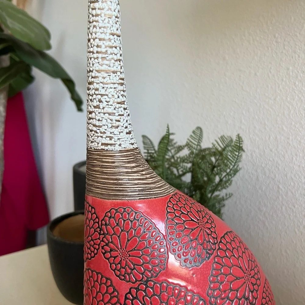 Boho Ceramic Odd Shape Floral Vase
